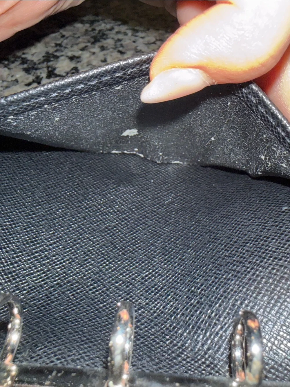 Louis Vuitton Tiaga Black Textured Leather Wallet Organizer